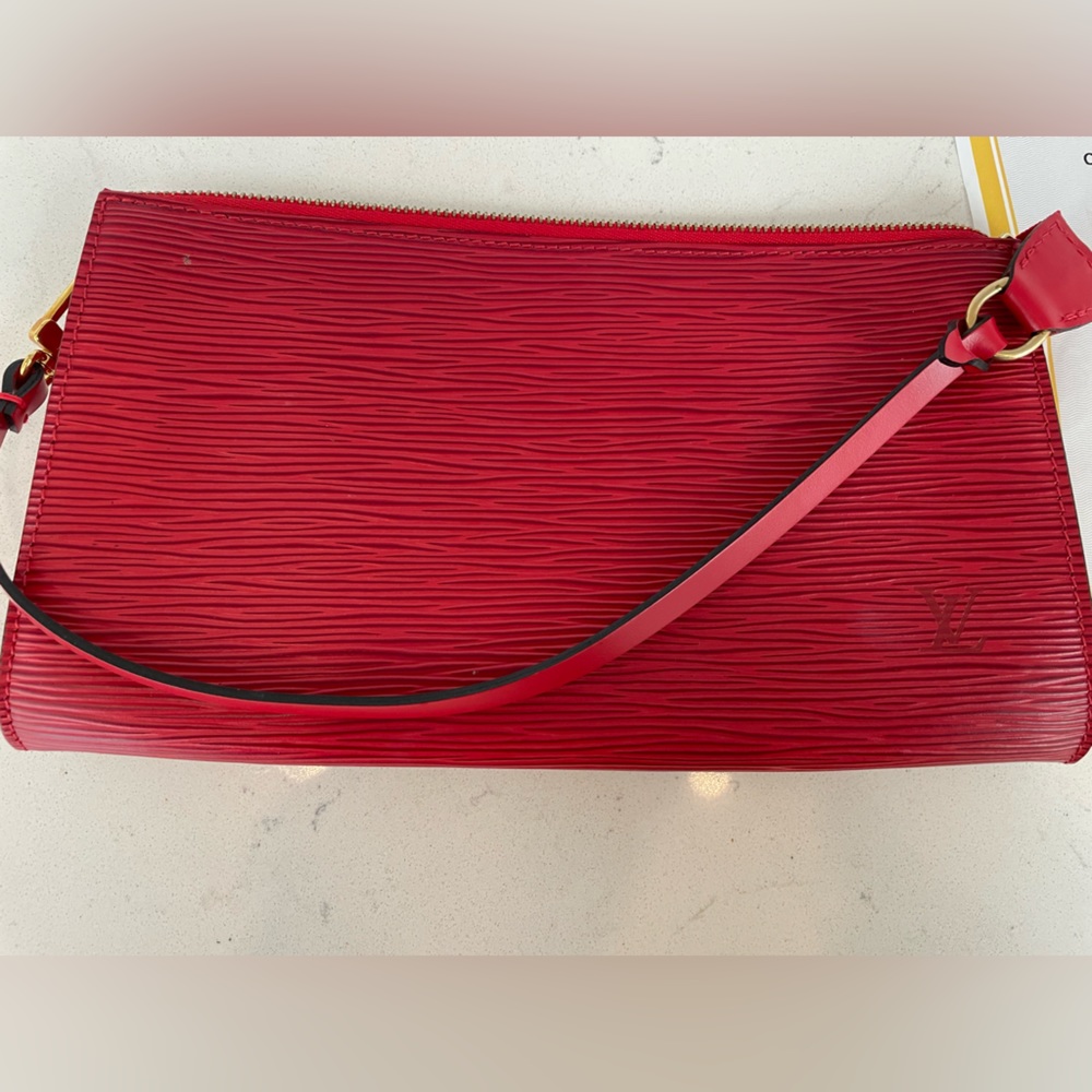 Louis Vuitton red pochette purse